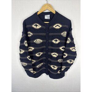 Purely Australian Women XS 100% Merino Wool Cardigan Kangaroo Pattern Australia